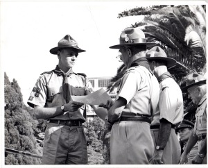 Presentation of Queen's Scout Award to David Sweet, Government House, Adelaide by the then Governor, Sir Edric Bastyan. (April 1965)