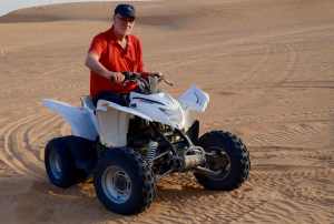 A kid again on the quad-bike.